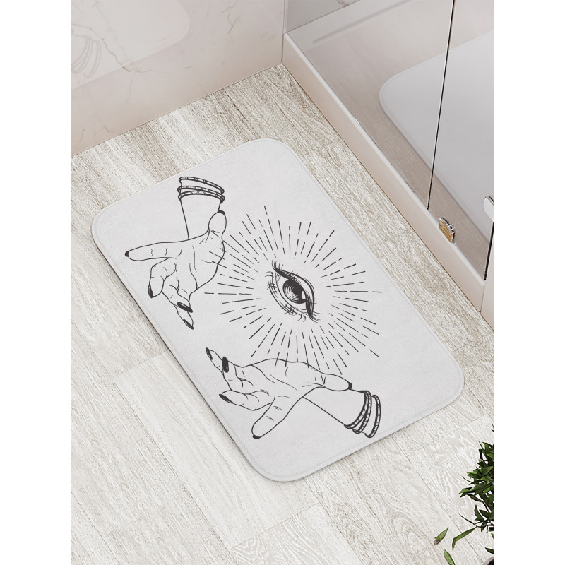 Mystical Themed Sketch Eye Bath Mat