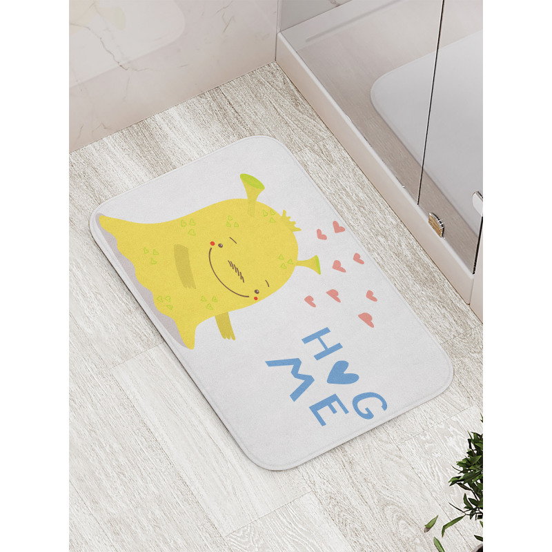 Monster and Hug Me Words Bath Mat