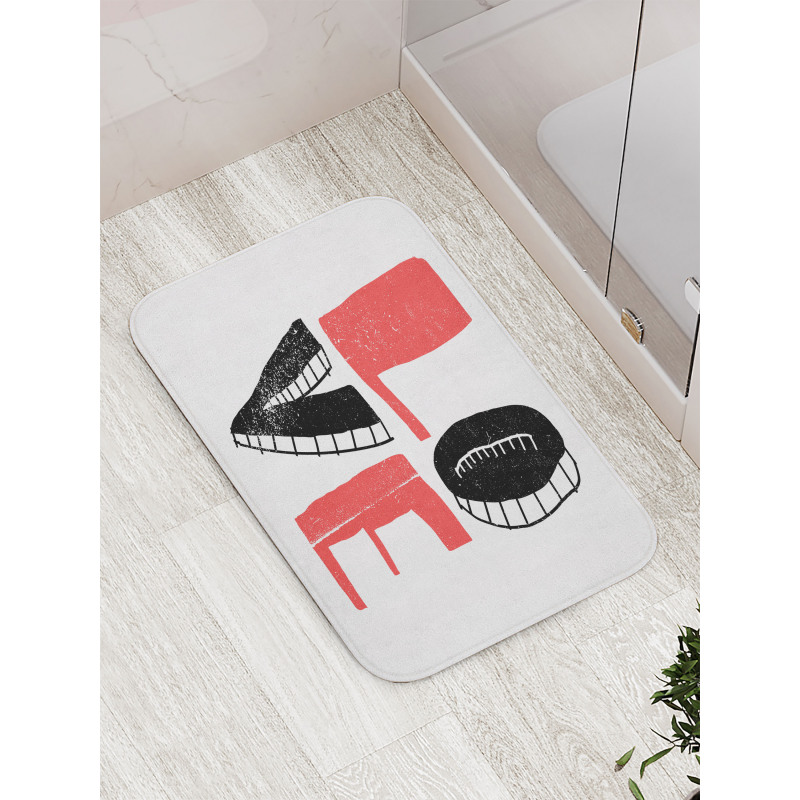 Love Typography Bath Mat