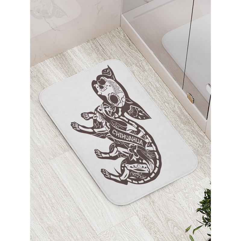 Floral Skeleton Bath Mat