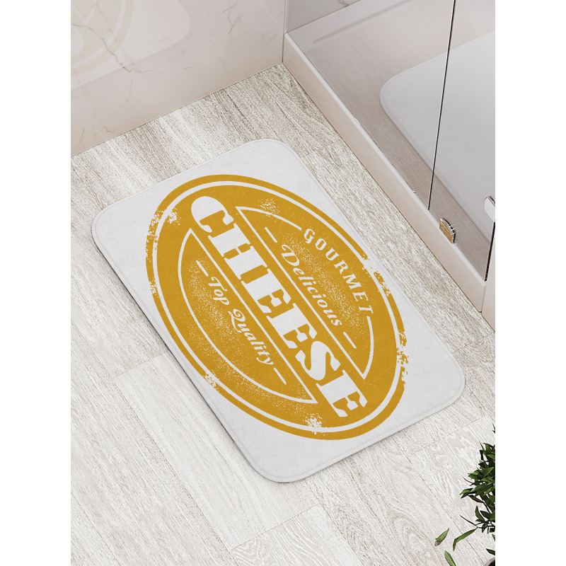 Food Themed Grunge Stamp Bath Mat