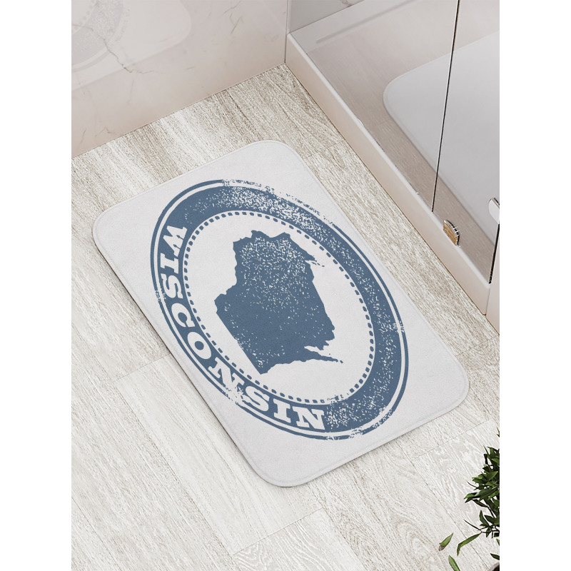 Map Retro Grunge Stamp Bath Mat