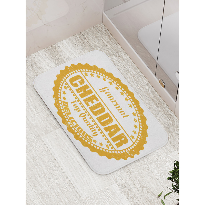 Gourmet Cheddar Rubber Stamp Bath Mat