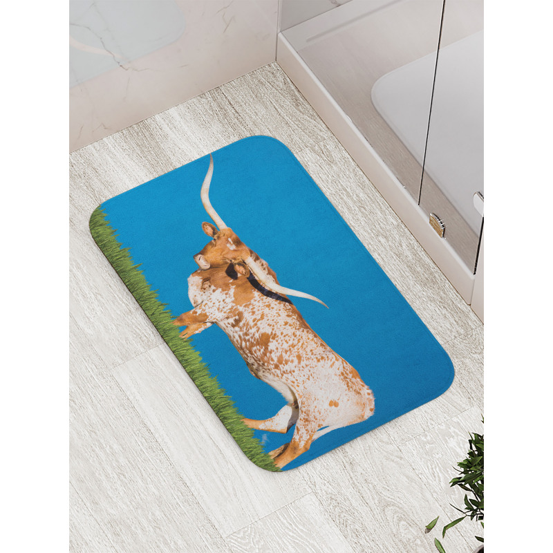 Female Cow and Open Sky Bath Mat