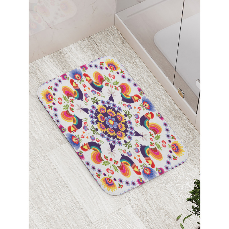 Folkloric Flowers Bath Mat