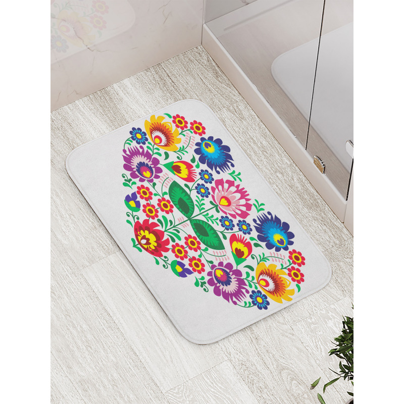 Slav Flowers Heart Bath Mat