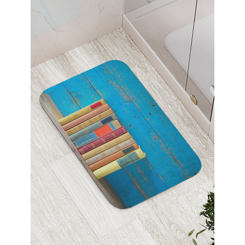 Grunge Nostalgic Book Bath Mat