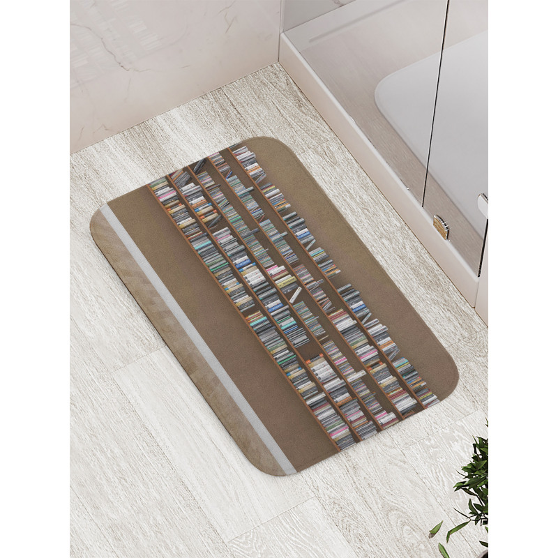 Interior Bookshelves Wall Bath Mat