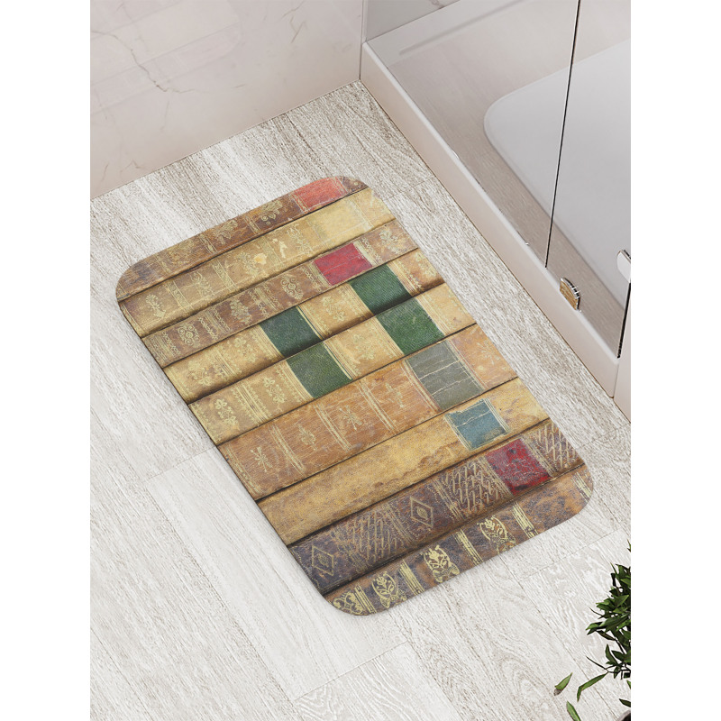 Macro Photo of Antique Novels Bath Mat