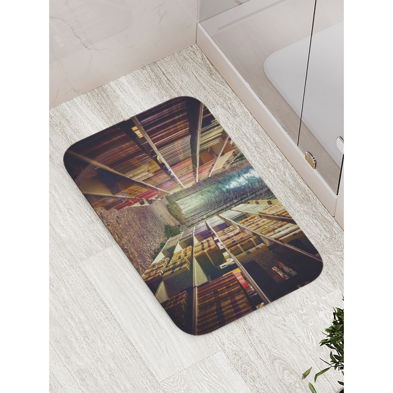 Abstract Library in Woods Bath Mat