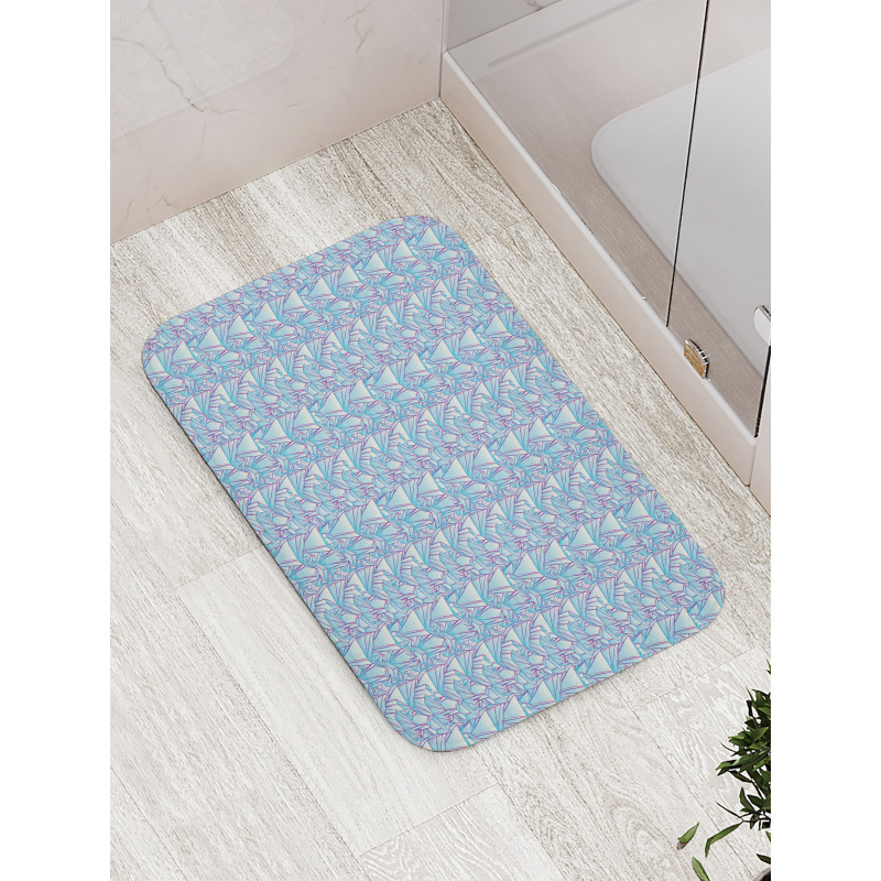 Pattern Blue Toned Crystals Bath Mat