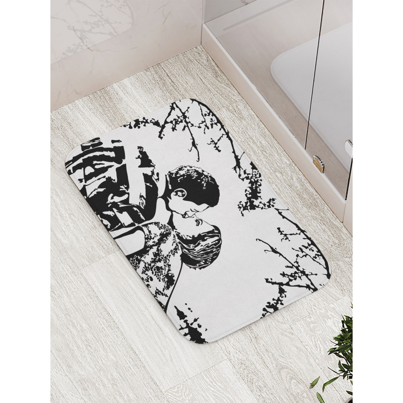 Young Couple in Love Print Bath Mat