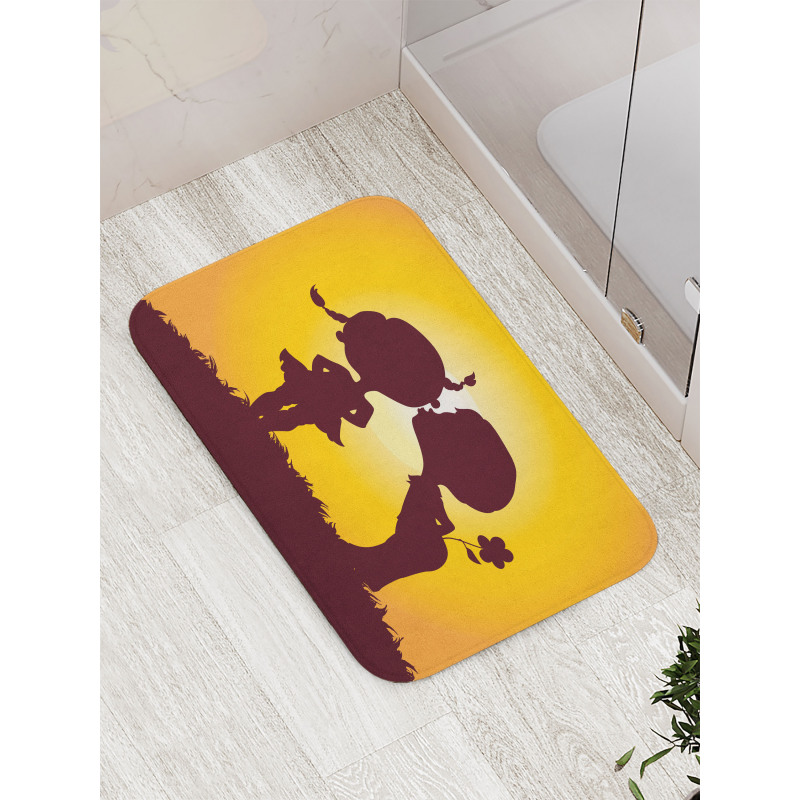 Children Silhouettes Bath Mat