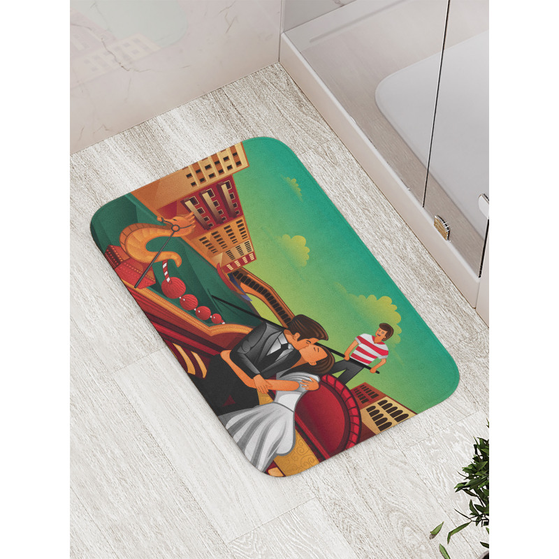 Romantic Couple on Gondola Bath Mat