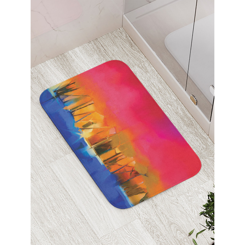 Vivid Abstract Scene Bath Mat