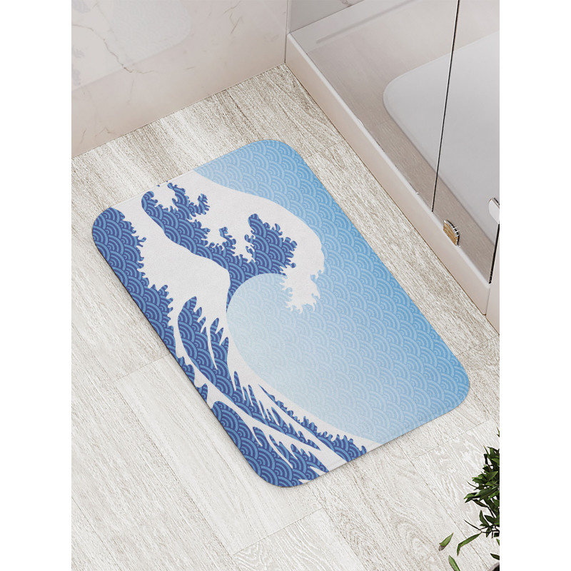 Wave in Vintage Theme Bath Mat