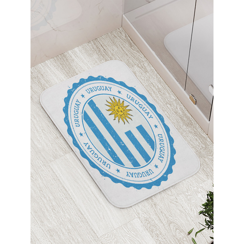 Country Round Grunge Stamp Bath Mat