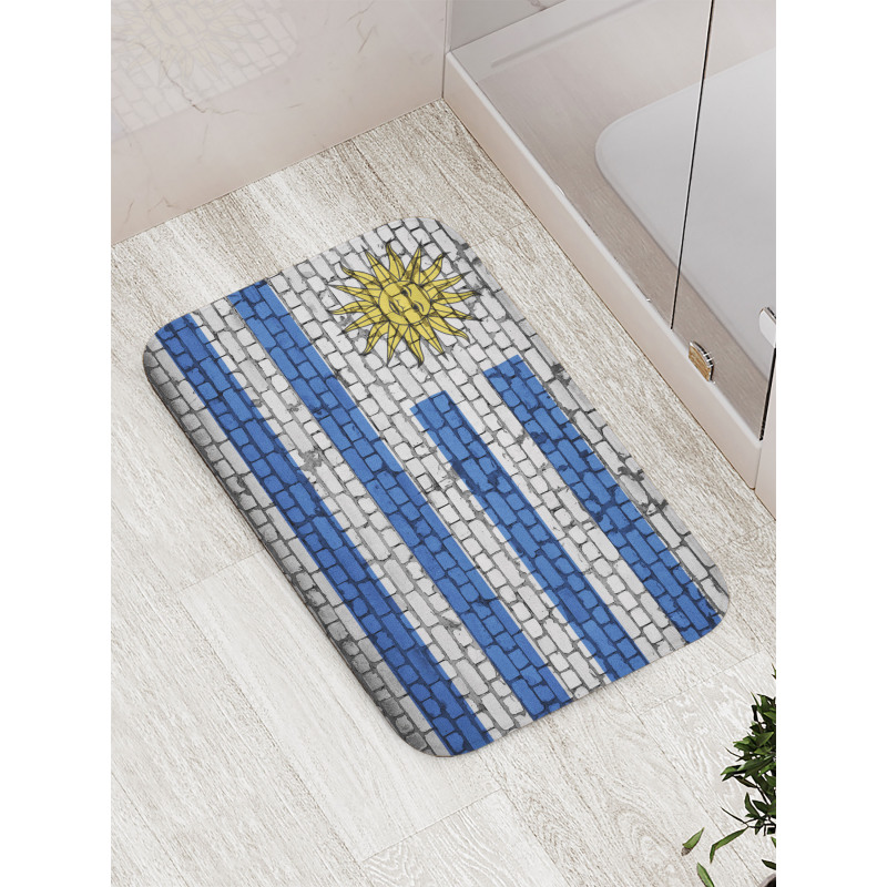 Flag Painted on Birck Wall Bath Mat