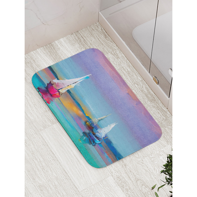 Modern Art Boat Sail Bath Mat