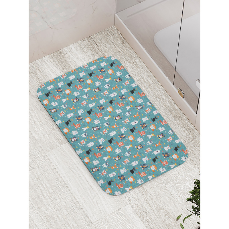 Cats and Dogs Species Bath Mat