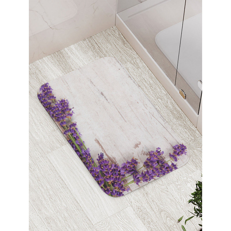 Lavender Flower Table Bath Mat