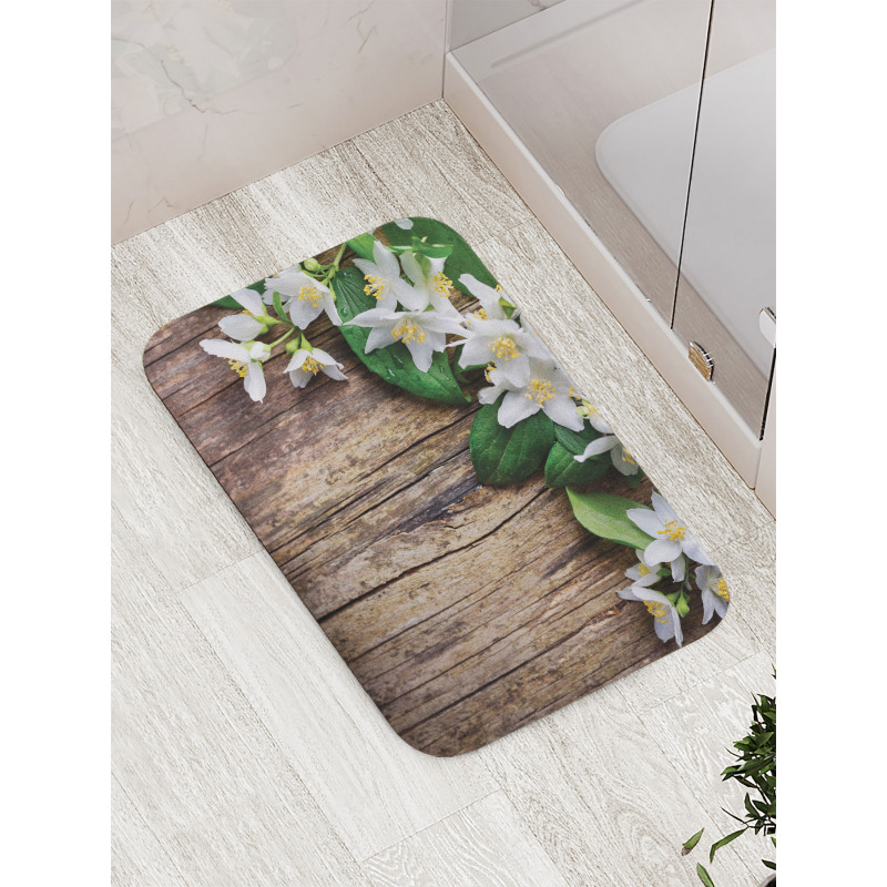 Jasmine Flower Retro Bath Mat