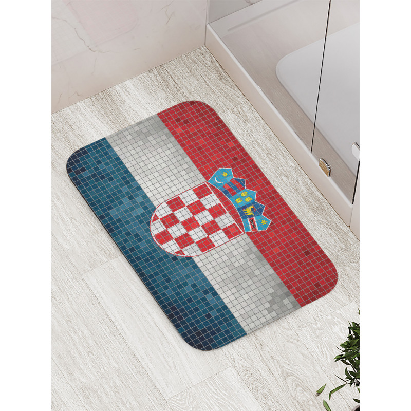 Flag with Mosaic Squares Bath Mat