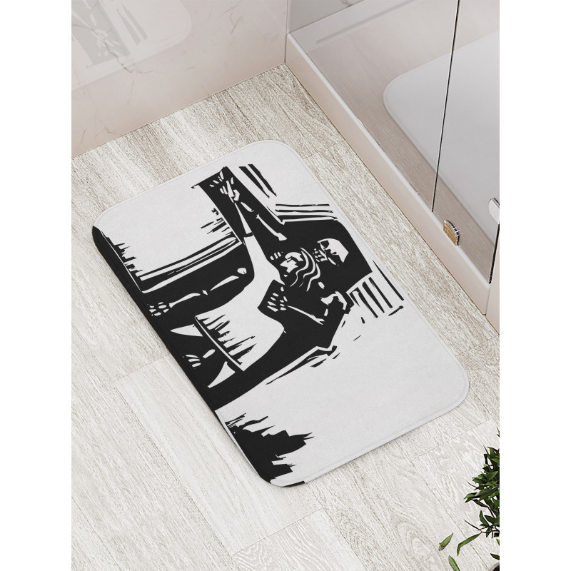 Dancing with Death Shadow Bath Mat