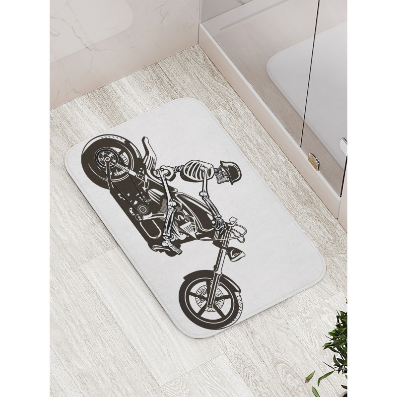 Crazy Halloween Motorbike Bath Mat