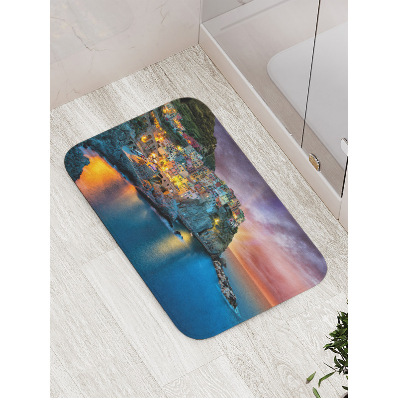 Night View Coast Village Bath Mat