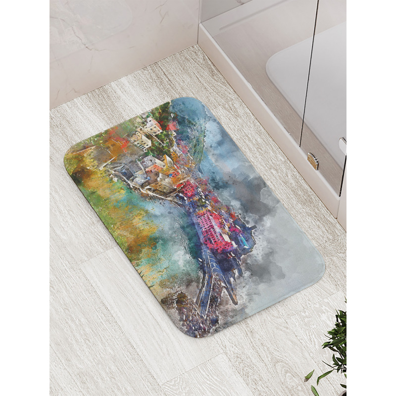 Aerial Village Bath Mat