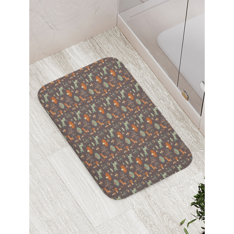 Animals Mushrooms Trees Bath Mat