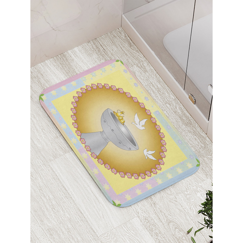 Leaves Stars Pigeons Bath Mat