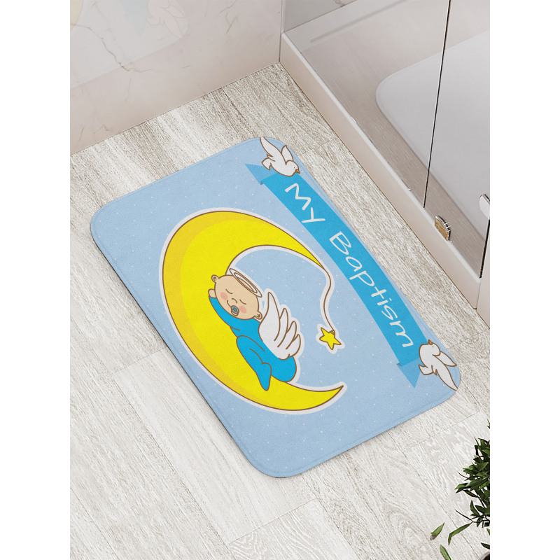 Baby Sleeps on the Moon Bath Mat