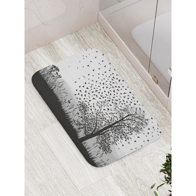 Murder of Crows on Tree Bath Mat