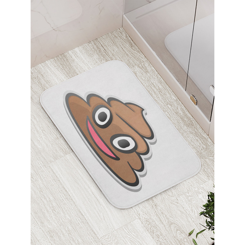 Smiling Face Turd Doodle Bath Mat