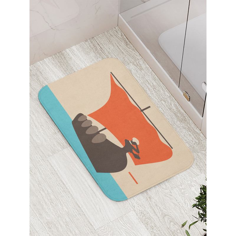 Sailboat with Woman Bath Mat