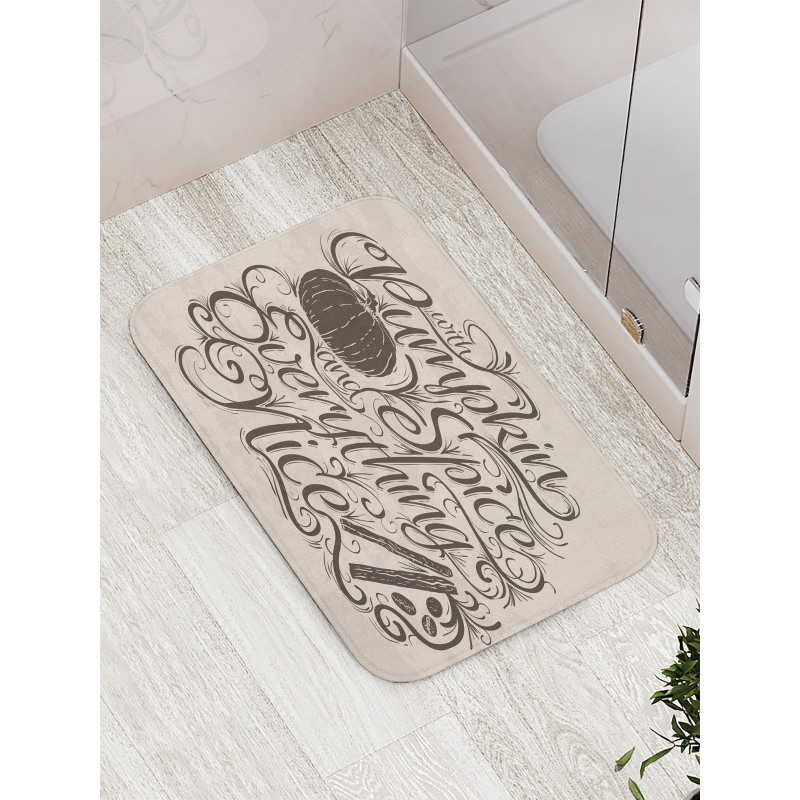 Thanksgiving Wording Bath Mat