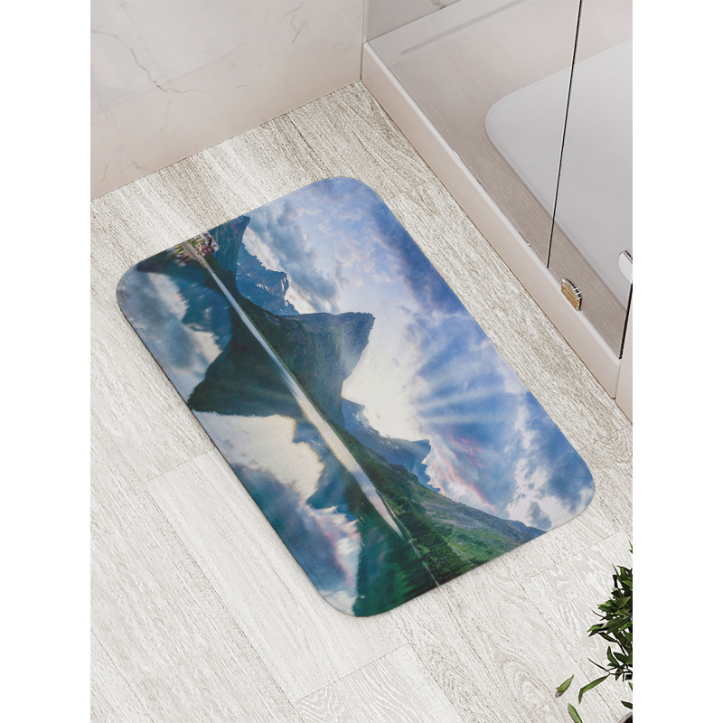 Swiftcurrent Lake Panorama Bath Mat