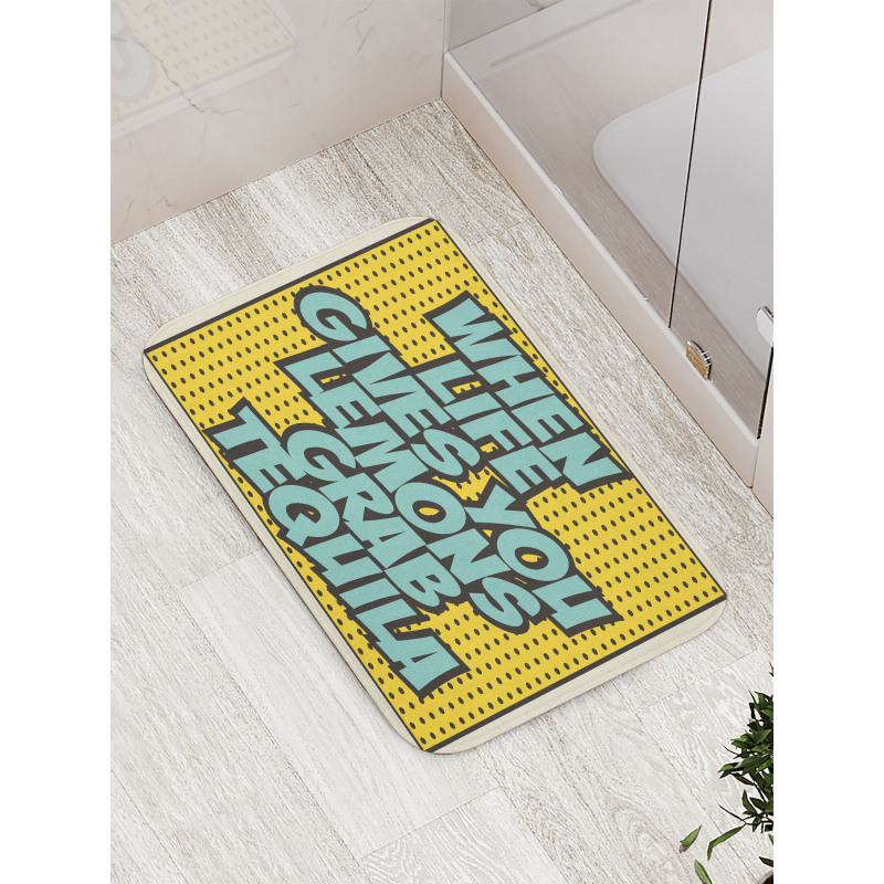 Retro Design Funny Words Bath Mat