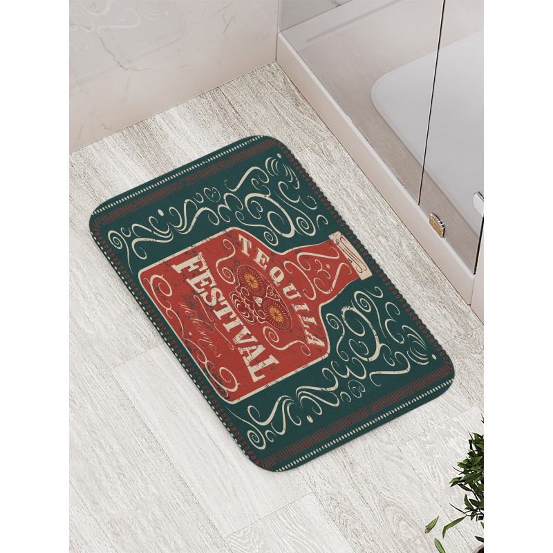 Retro Swirls and Bottle Bath Mat