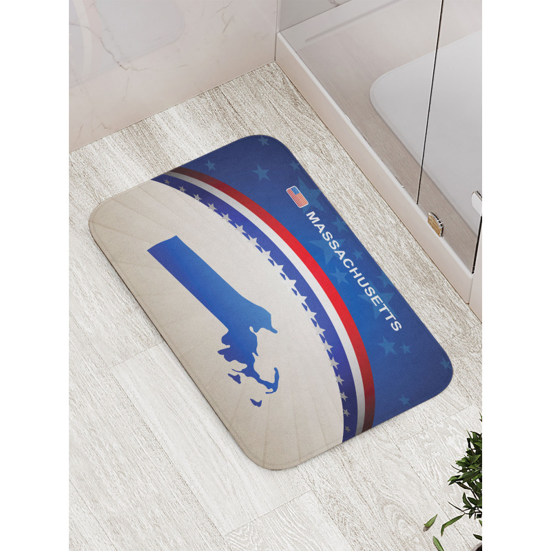 Map Silhouette Stars Bath Mat