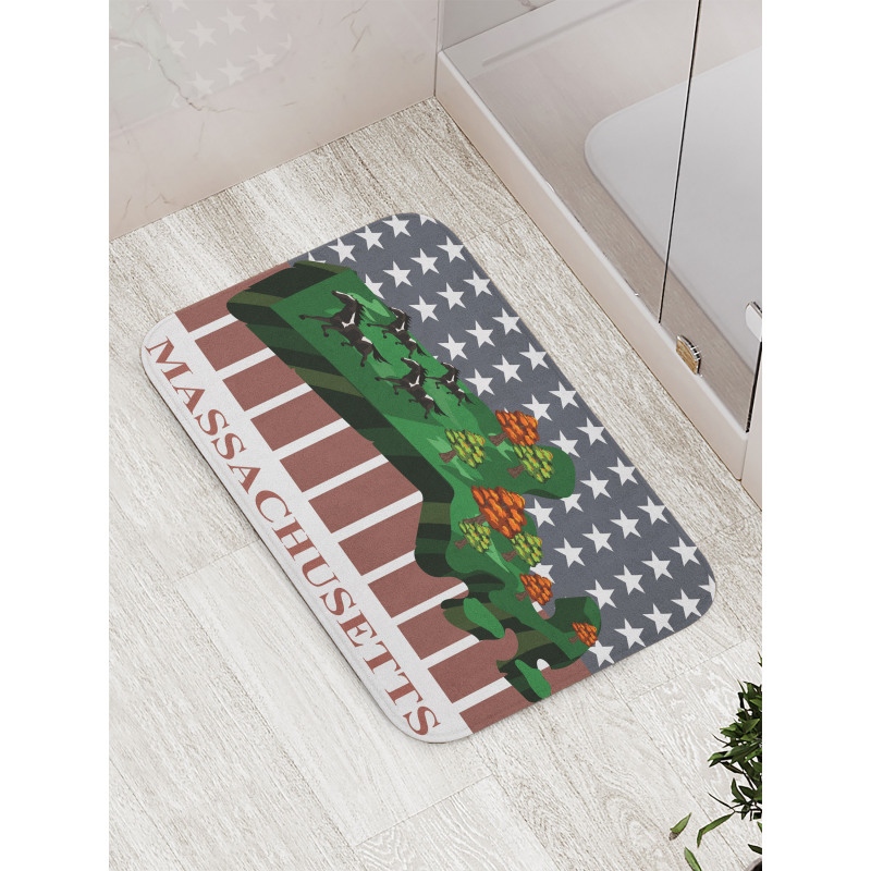 State Map Old Glory Bath Mat