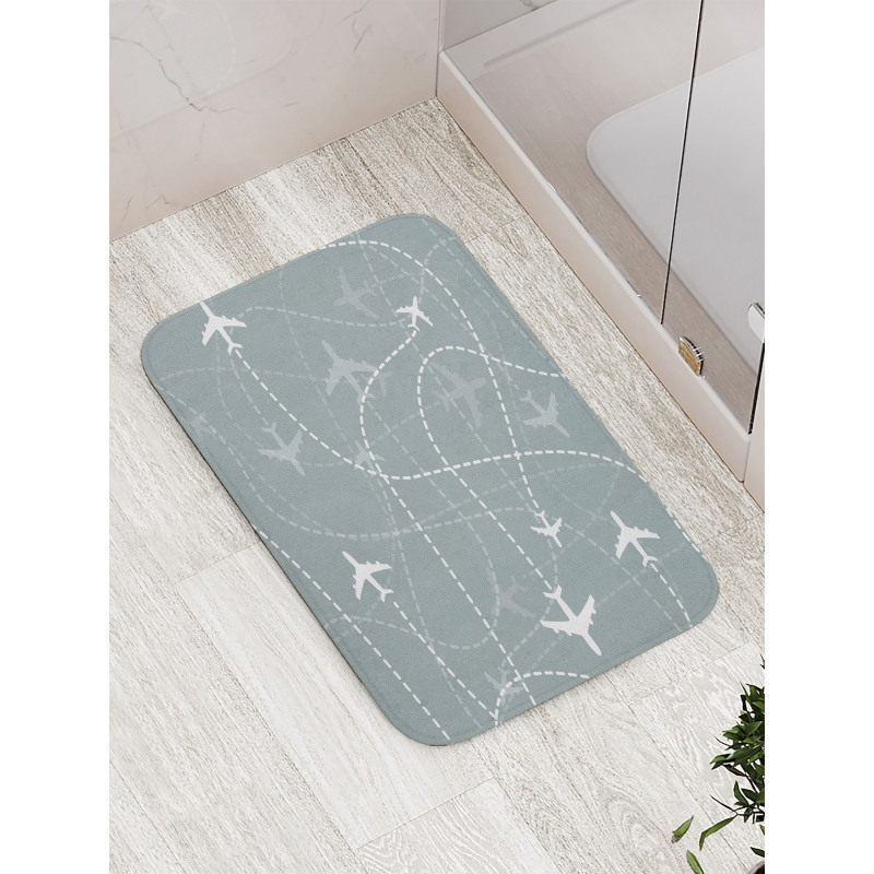 Airplane Traces Scheme Sign Bath Mat