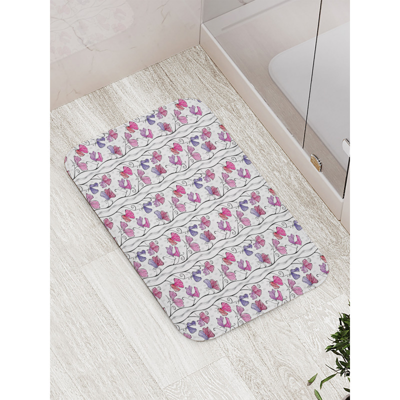 Flowers on Thin Branches Art Bath Mat