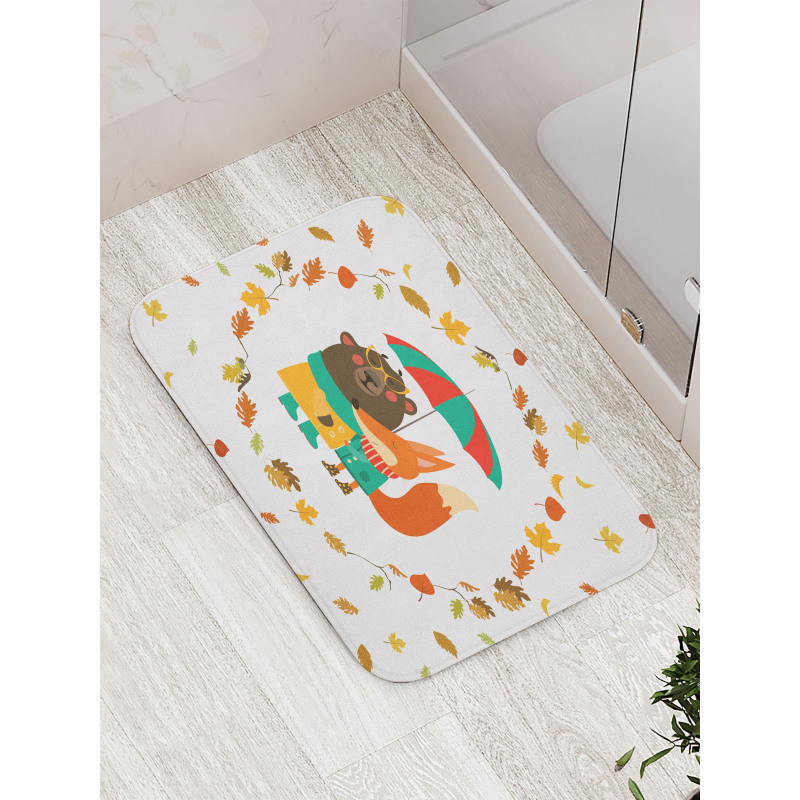 Autumn Fox and Bear Bath Mat