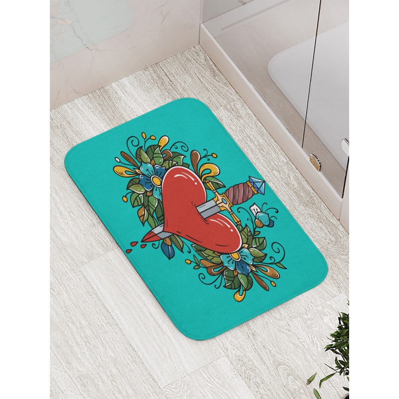 Bleeding Heart Flowers Bath Mat