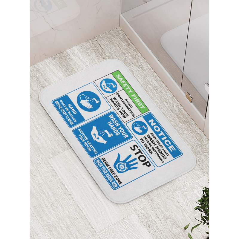 Wash Your Hands Sign Bath Mat