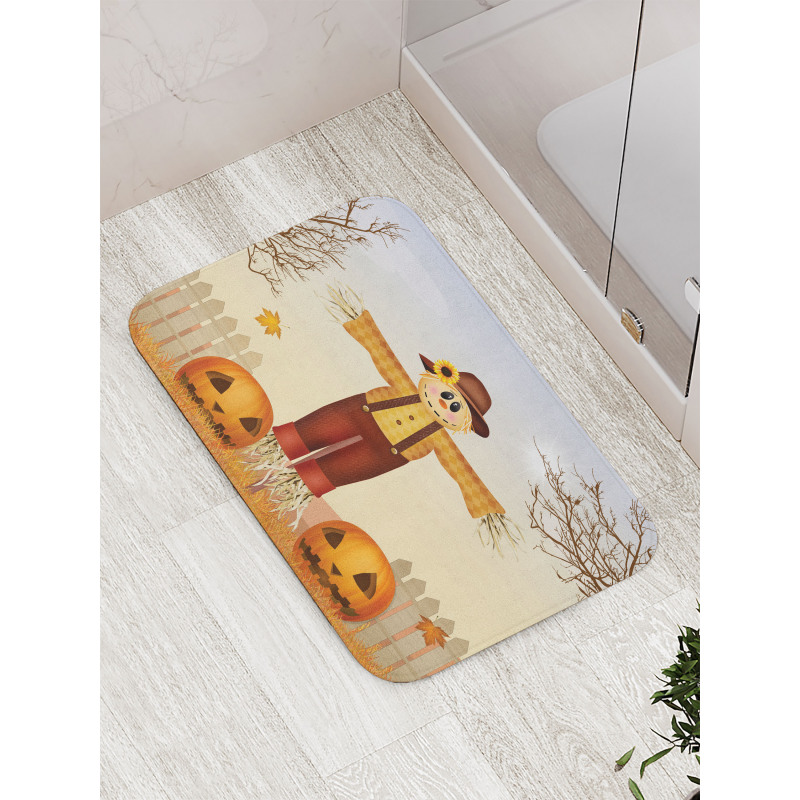 Carved Pumpkin Bath Mat