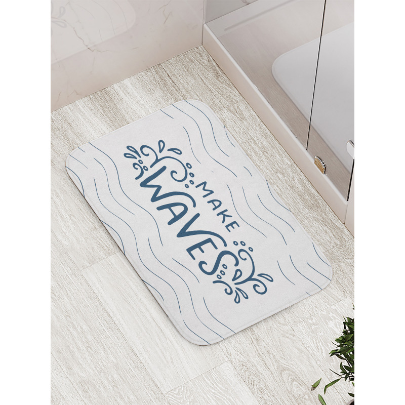 Typography with Splashes Bath Mat